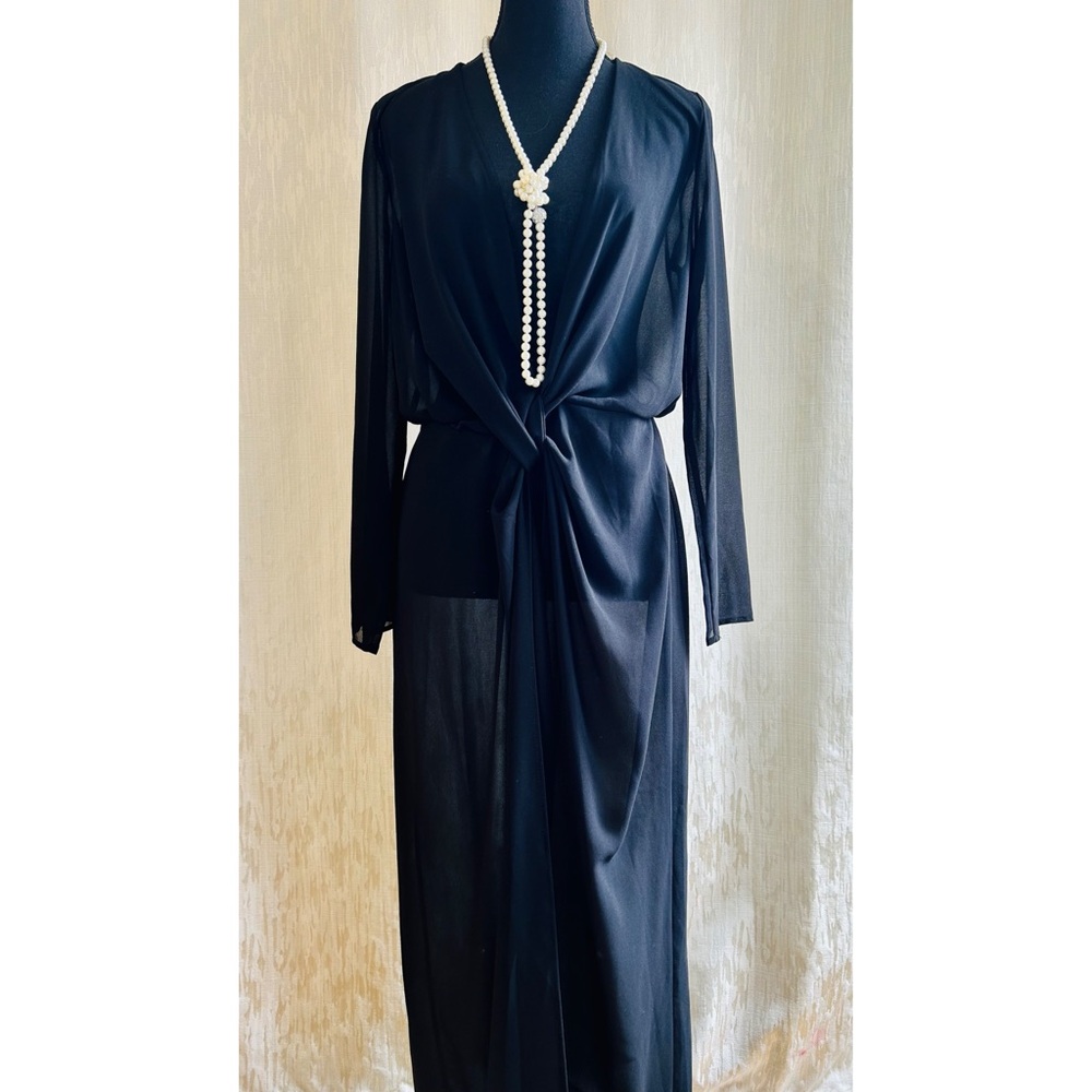 Day G Black Sheer maxi length beach coverup